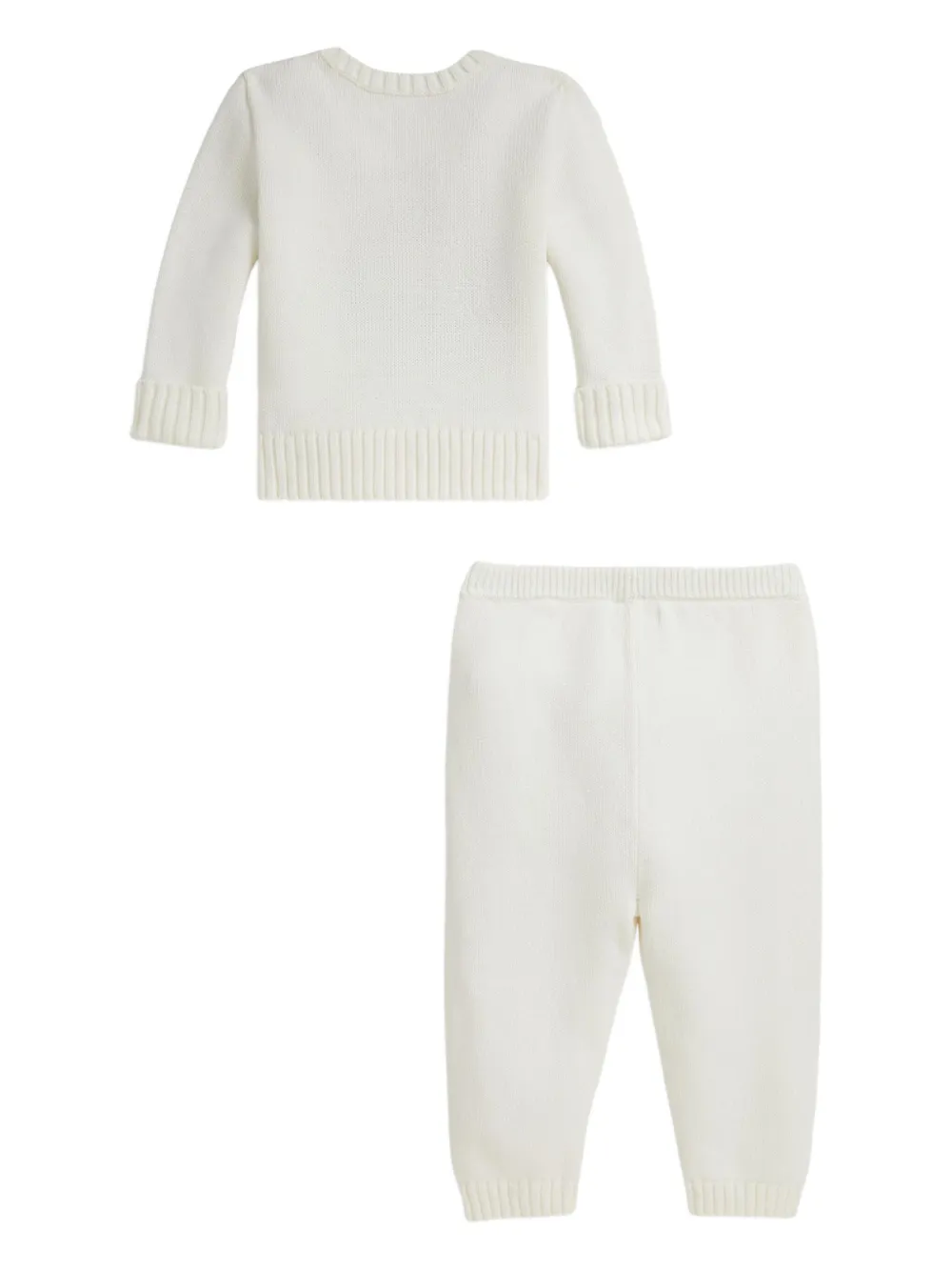 POLO RALPH LAUREN KIDS Tweedelige set met geborduurde beer Wit