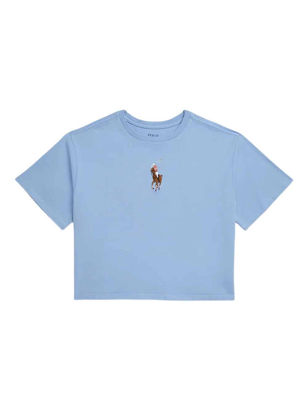 POLO RALPH LAUREN KIDS Cropped T-shirt met borduurwerk Blauw