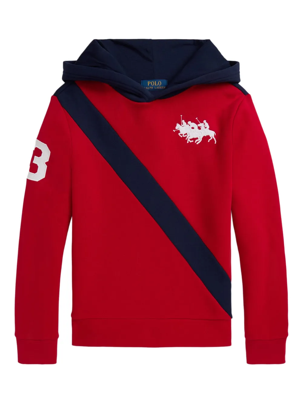 POLO RALPH LAUREN KIDS Hoodie met colourblocking Rood