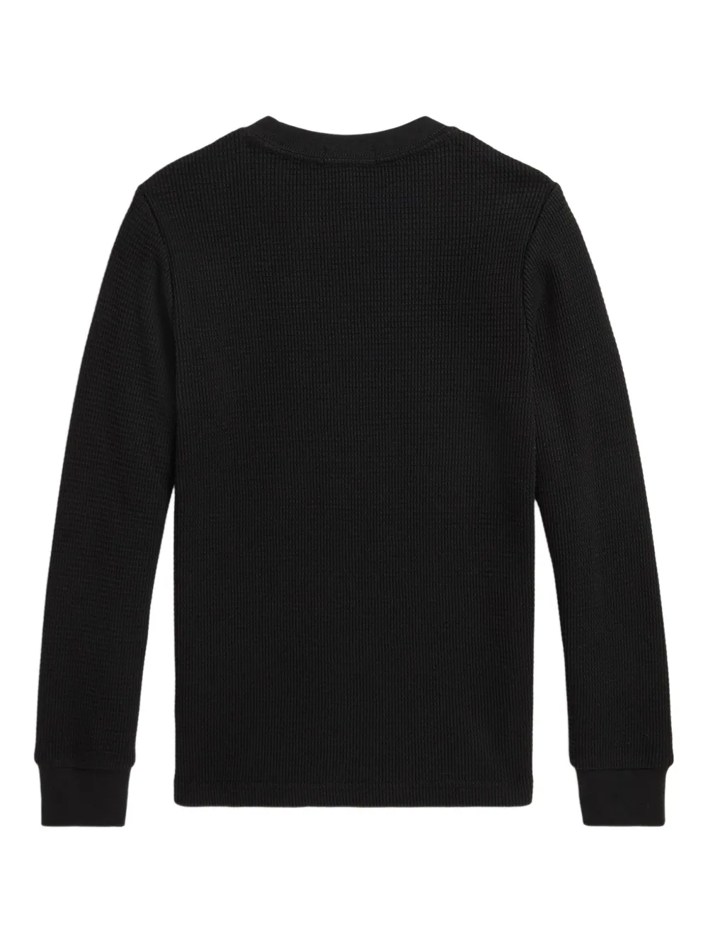 Polo Ralph Lauren Waffle-knit Sweatshirt In Black