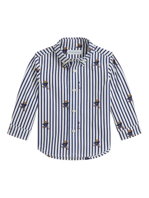 POLO RALPH LAUREN KIDS bear-print striped shirt