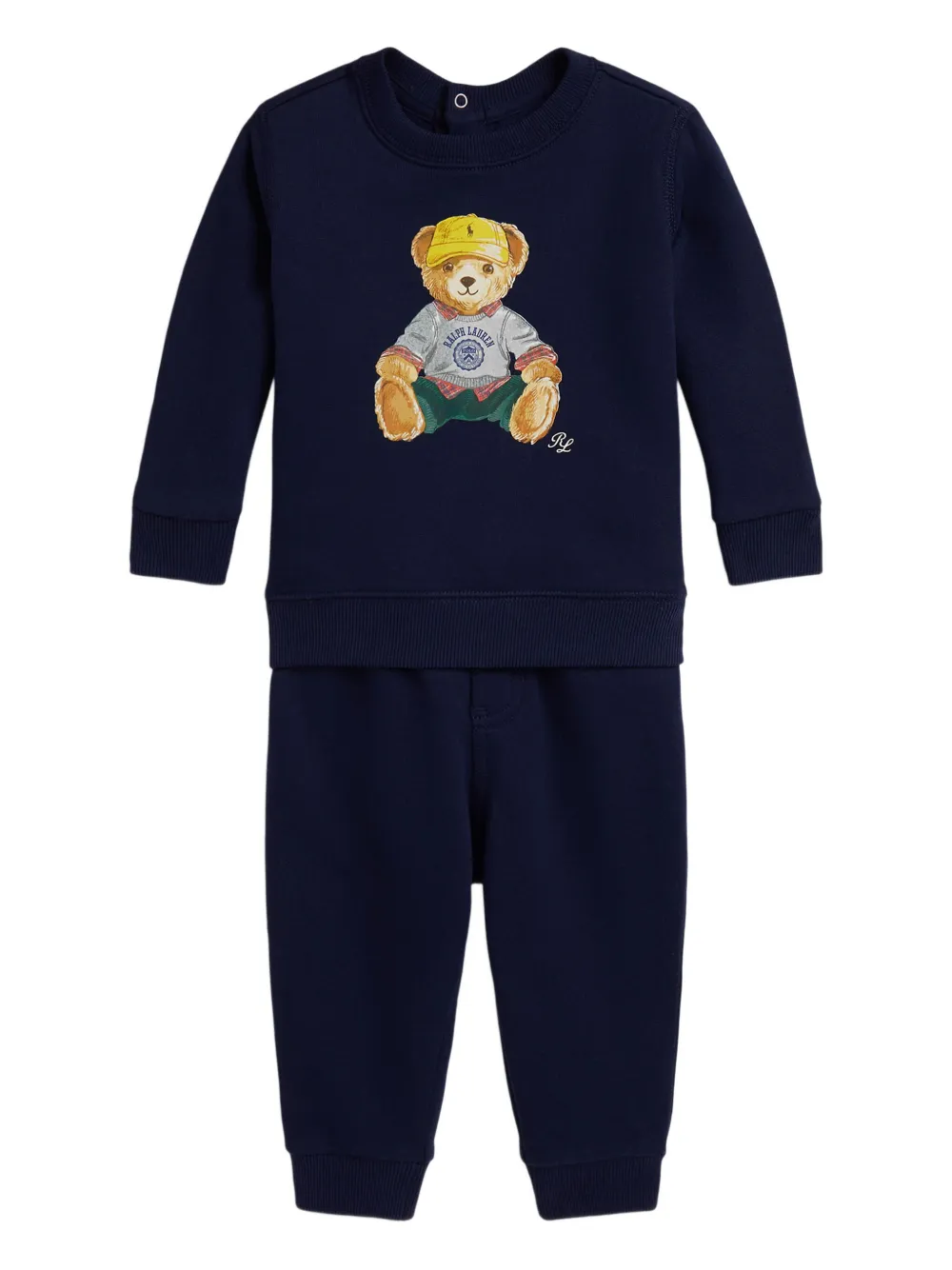 POLO RALPH LAUREN KIDS Sweater en joggingbroek met Polo Bear-print Blauw