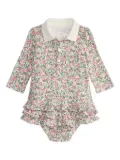 POLO RALPH LAUREN KIDS floral-print ruffled dress-bloomer set - White