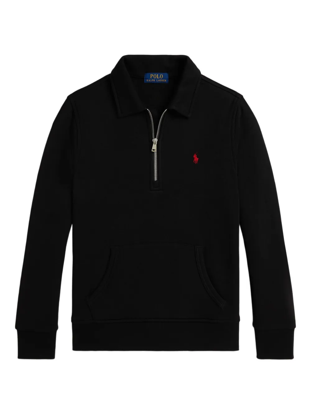 POLO RALPH LAUREN KIDS fleece zip-neck jumper Zwart