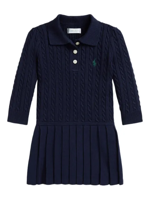POLO RALPH LAUREN KIDS cable-knit pleated dress