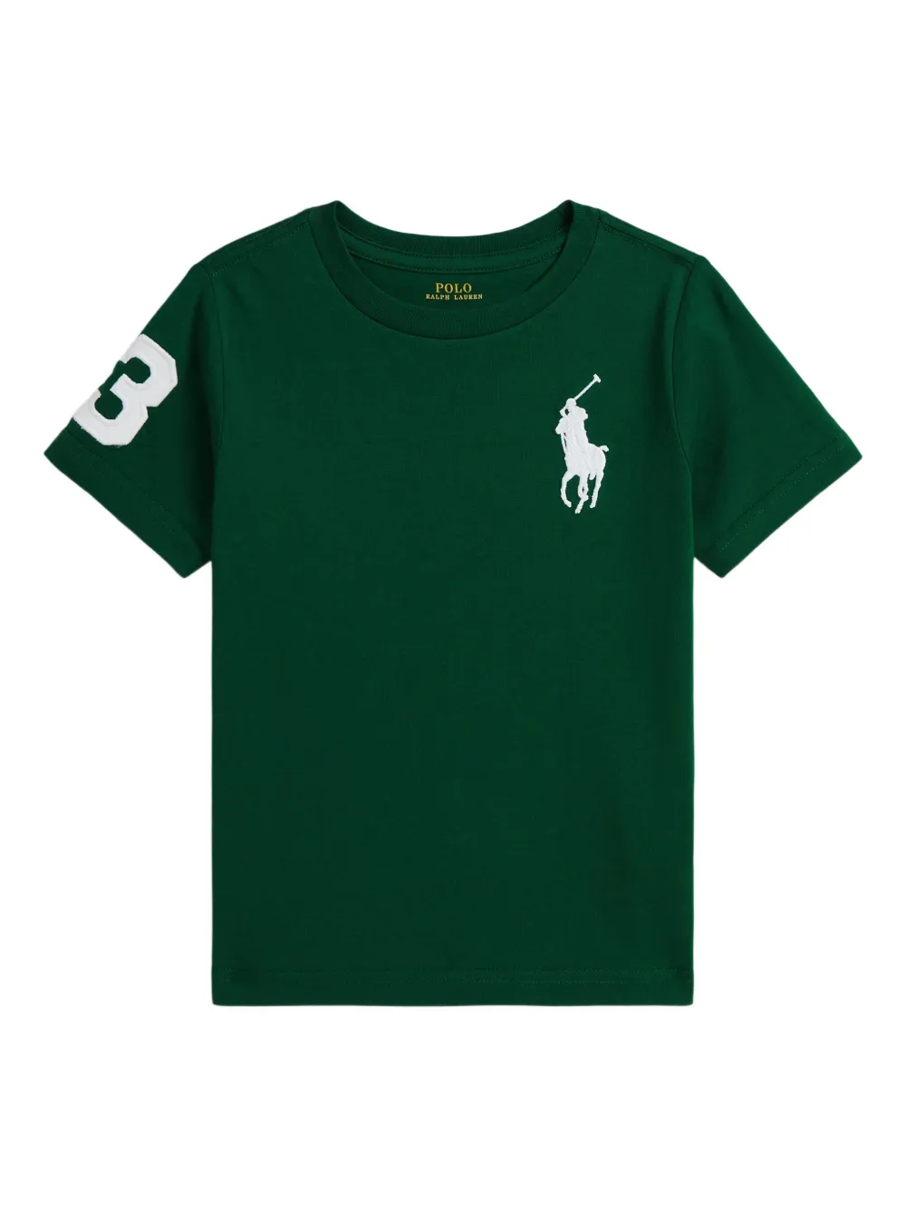 POLO RALPH LAUREN KIDS number-embellished jersey t-shirt Groen