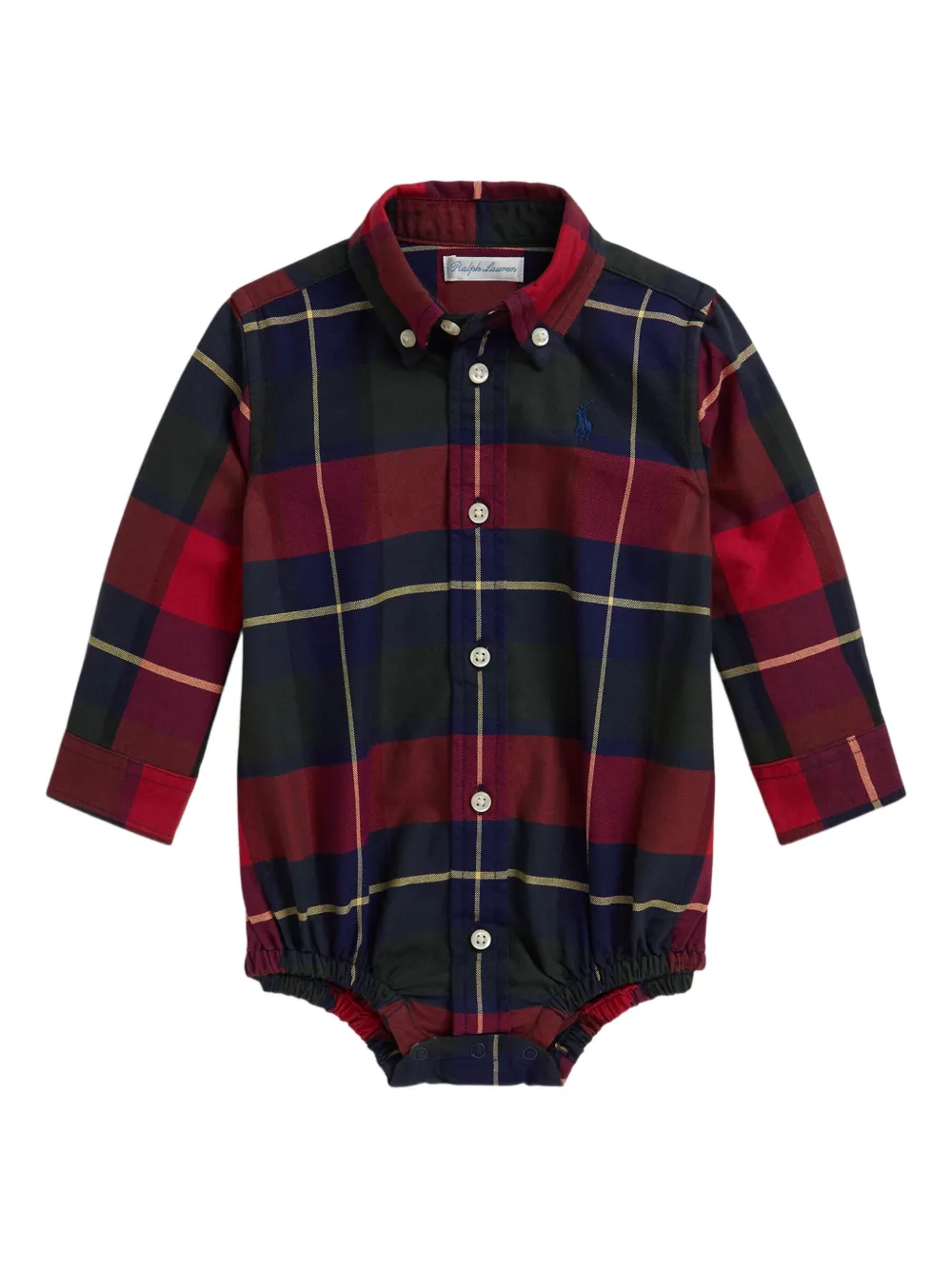 POLO RALPH LAUREN KIDS チェック ボディスーツ - レッド POLO RALPH LAUREN KIDS チェック ボディスーツ - レッド