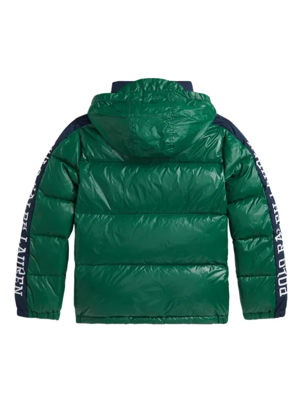 POLO RALPH LAUREN KIDS Wattierte Jacke Mit Logo Grün FARFETCH DE