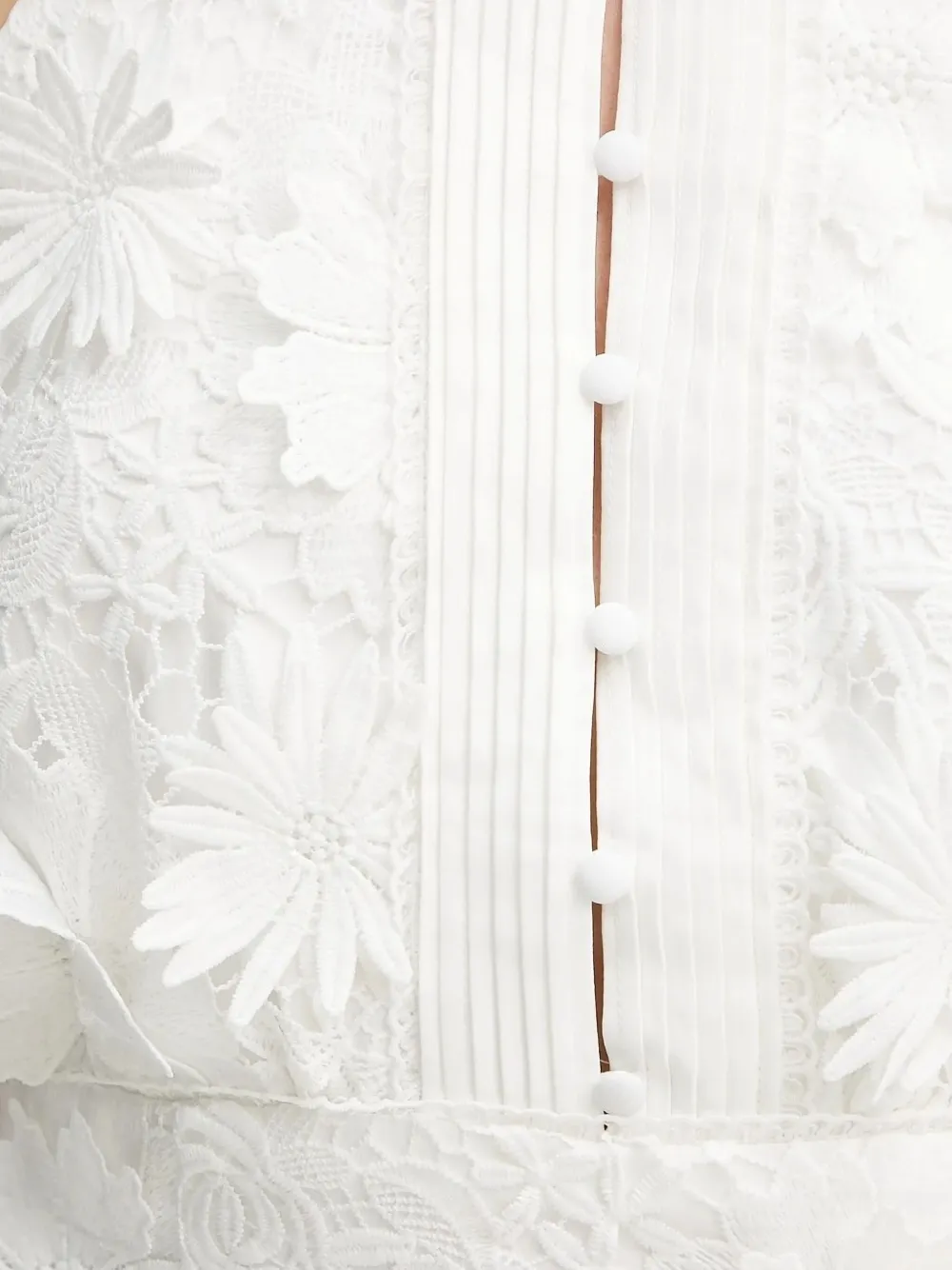 Bardot Floral-lace Halter Top In White