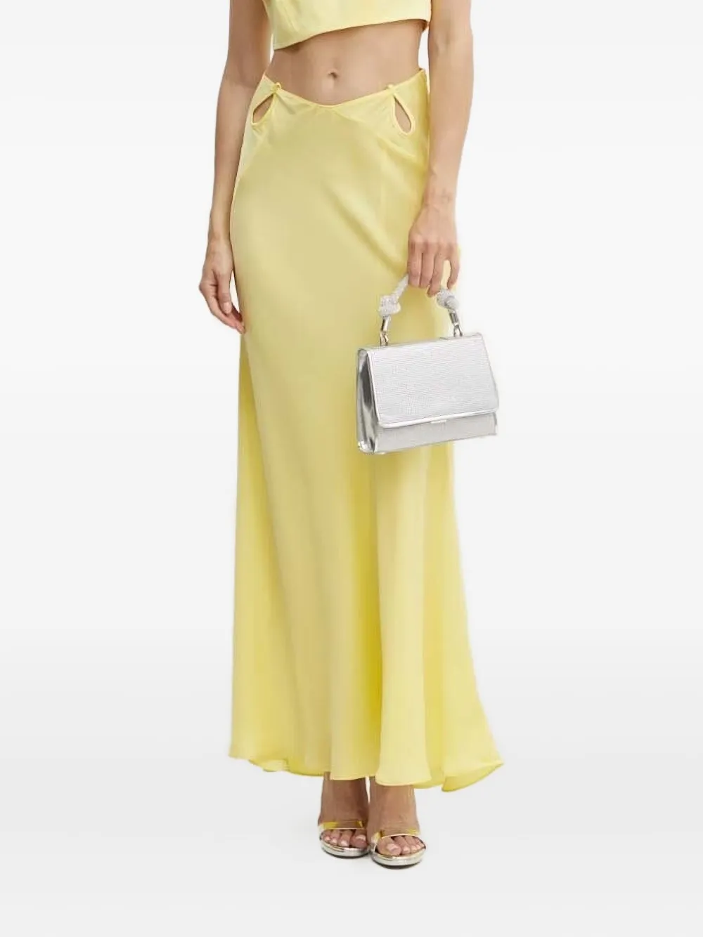 Bardot Marli maxi-rok met uitgesneden details Geel