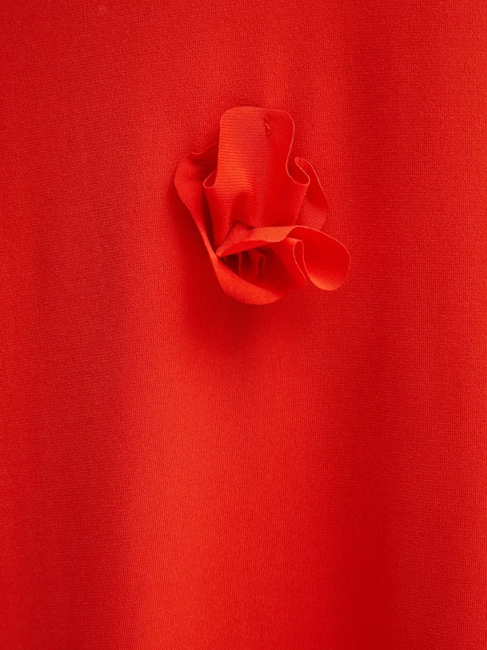 Bardot Midi-jurk verfraaid met rozen Rood