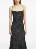 Bardot cowl-neck polka-dot maxi dress - Black