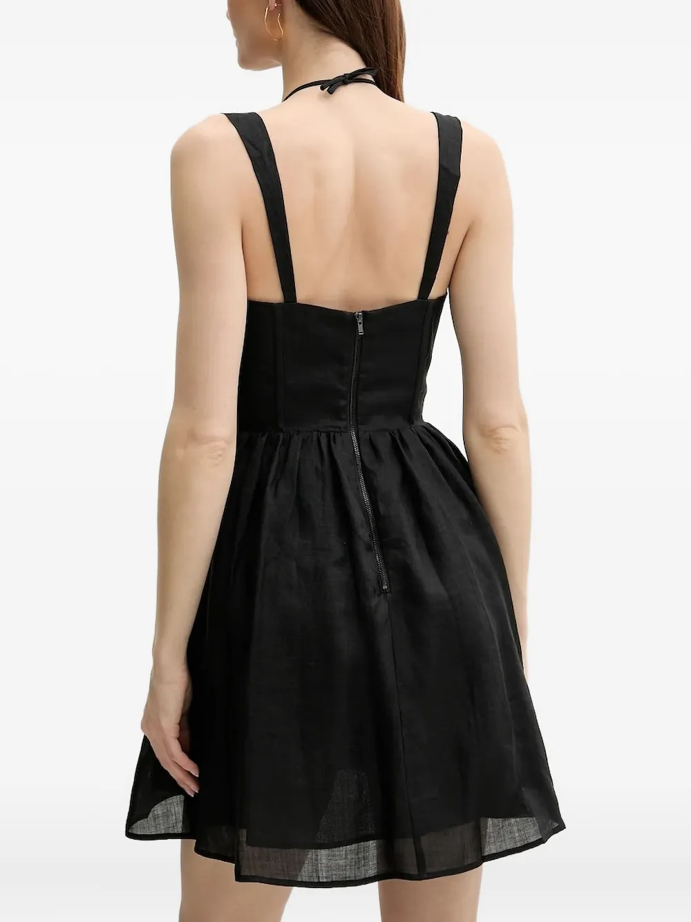 Bardot Mini-jurk met korsetdetail - Zwart