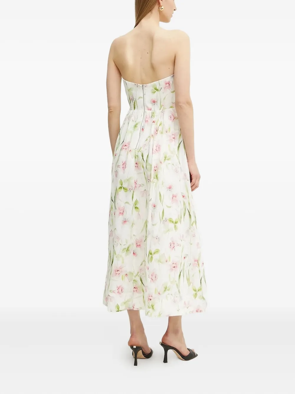 Bardot Lola midi-jurk met korset-design en bloemenprint Wit