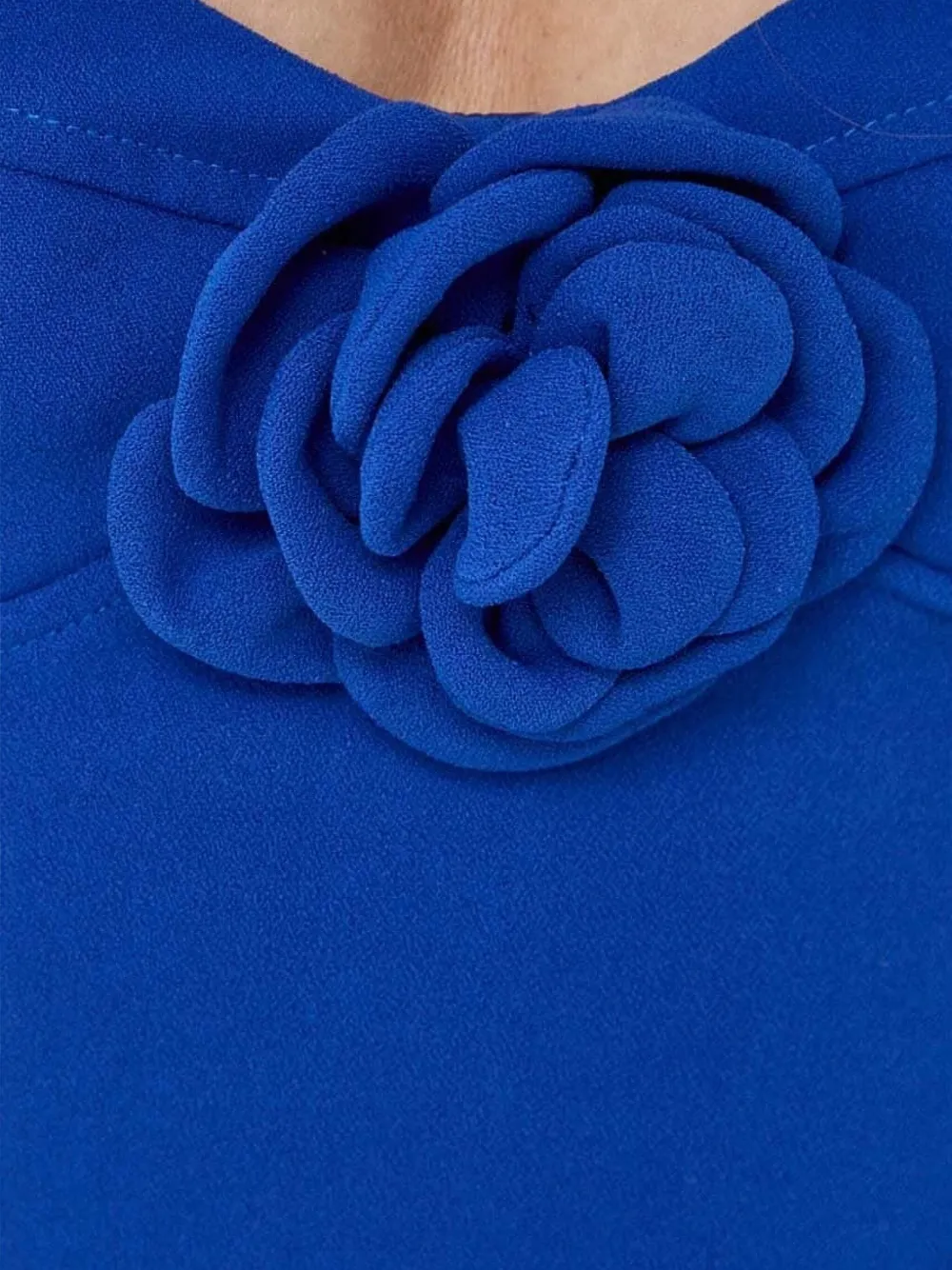Bardot Midi-jurk verfraaid met rozen Blauw
