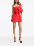 Bardot bow-detail one-shoulder mini dress - Red