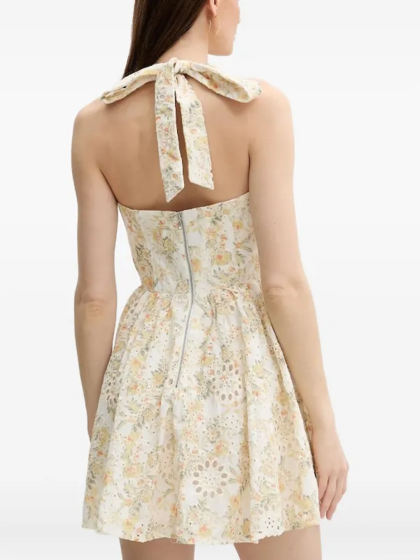 Bardot floral-print halter-neck Dress | White | FARFETCH