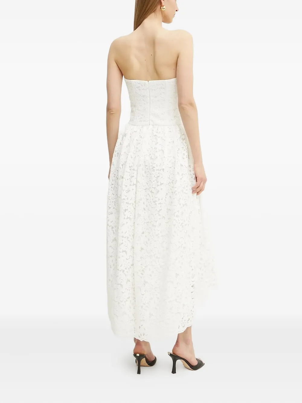Bardot Felicidad strapless asymmetrische jurk Wit
