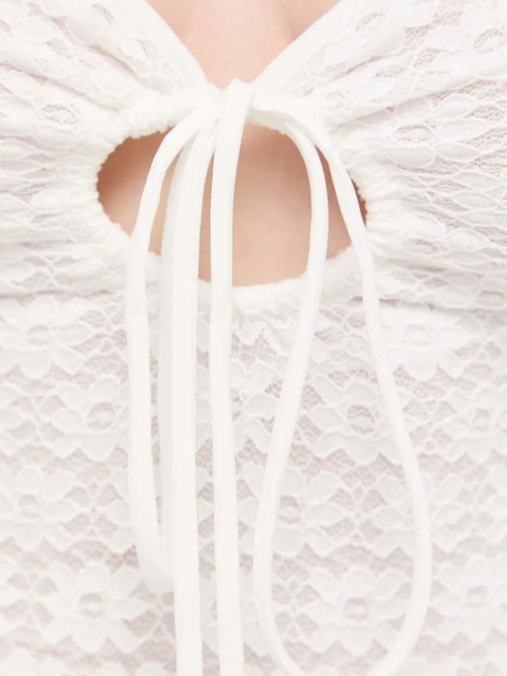 Bardot Open-back Midi Dress In White