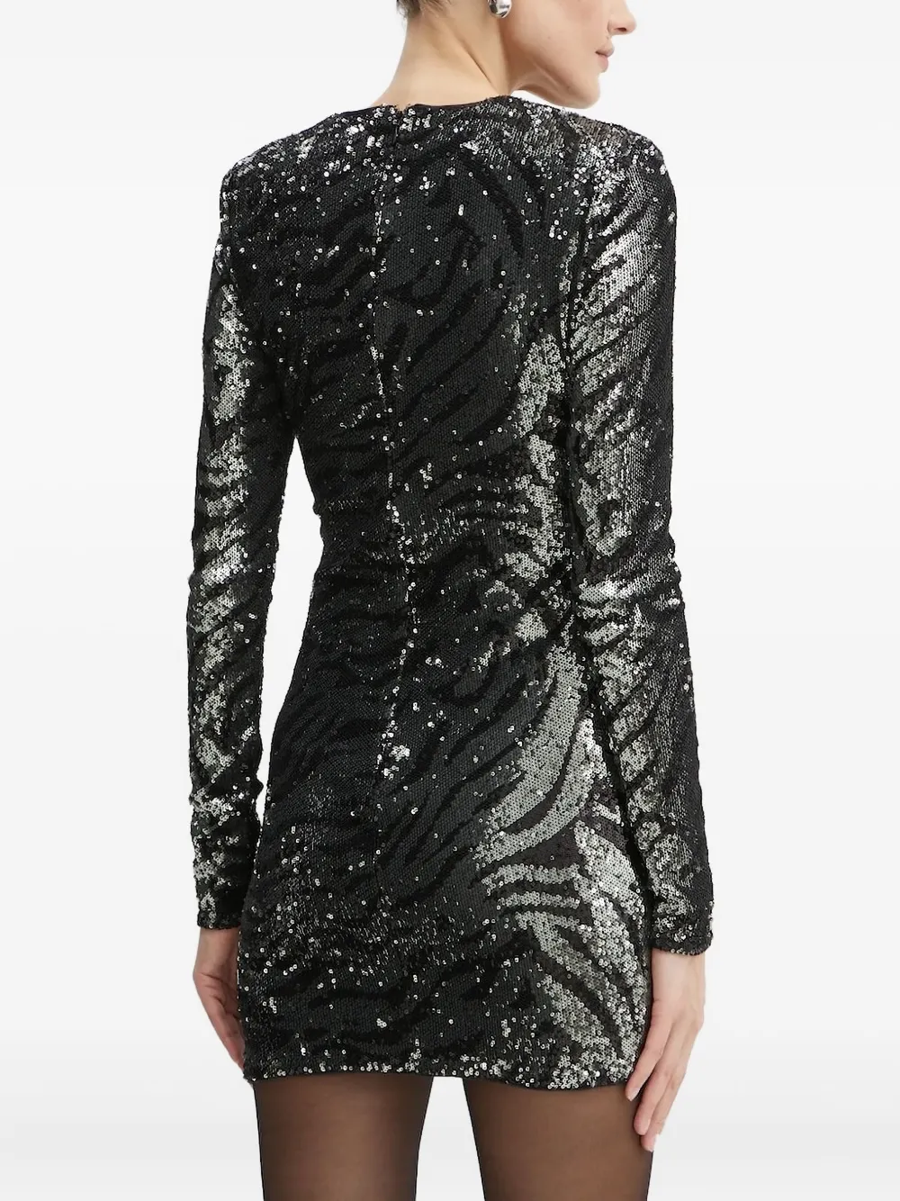 Bardot zebra-print sequin-embellished mini dress - Grijs