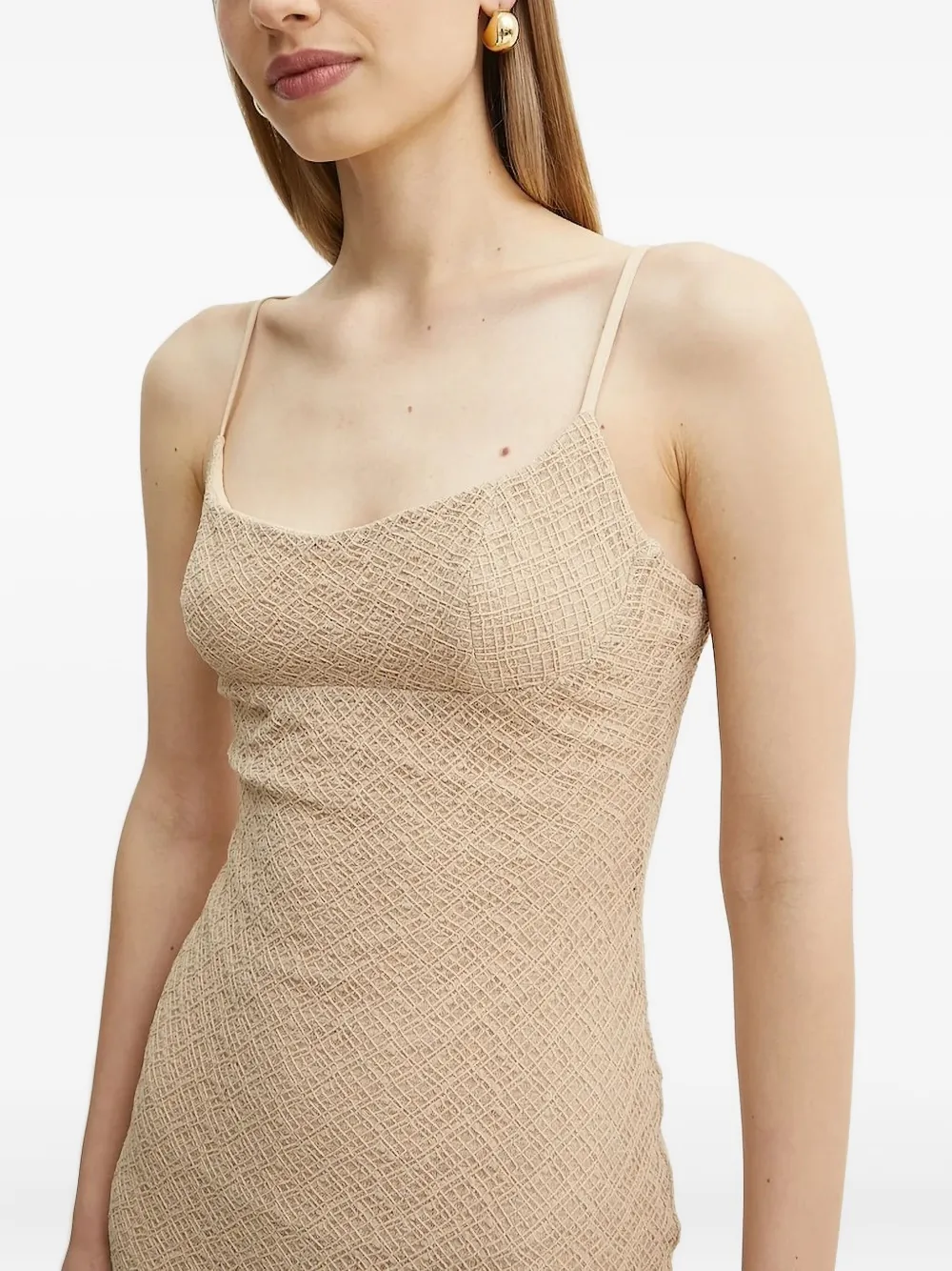 Bardot Rochie Textured Midi Dress In Pink