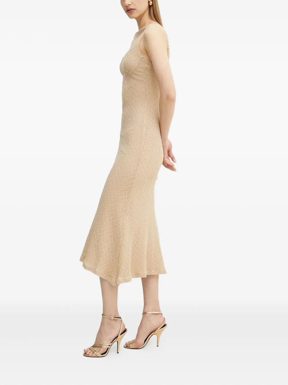 Bardot Rochie midi-jurk met textuur - Beige