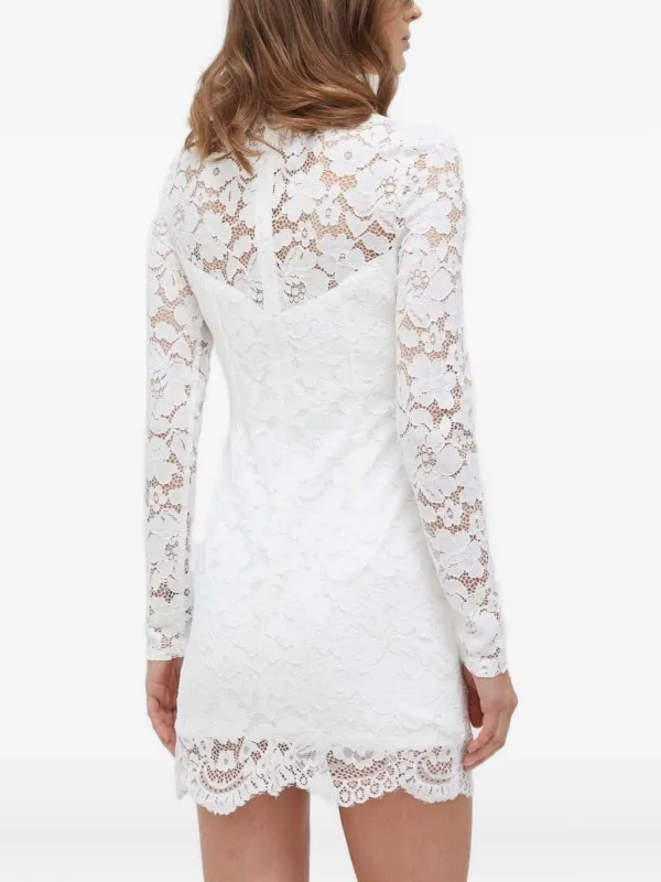 Bardot Lace long-sleeve Mini Dress | White | FARFETCH Bardot Lace long-sleeve Mini Dress | White | FARFETCH