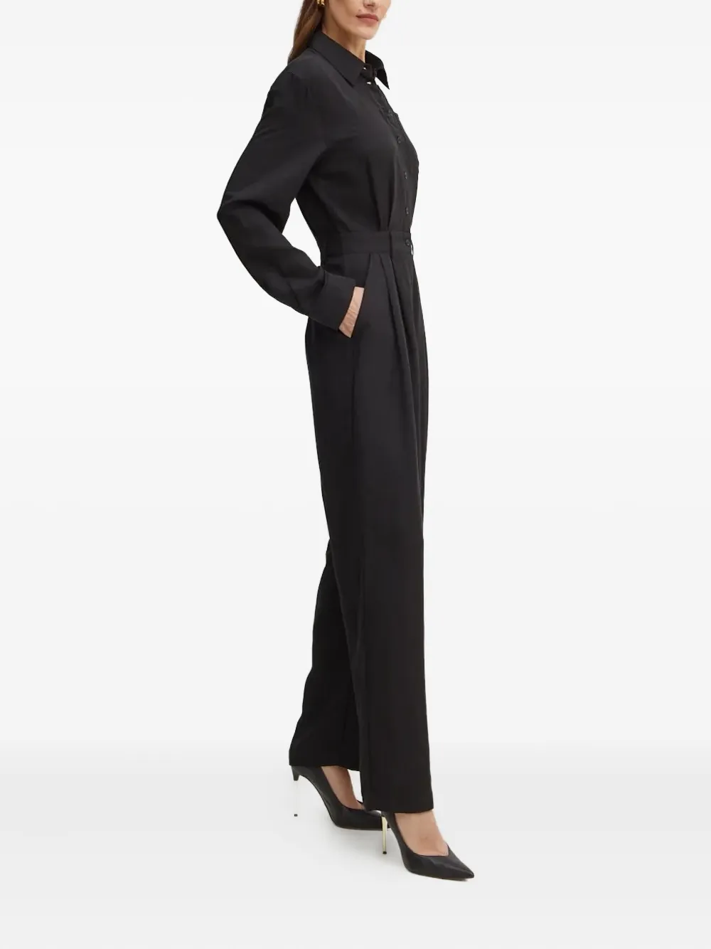 Bardot Zarri geplooide jumpsuit - Zwart