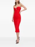 Bardot lace cut-out midi dress - Red