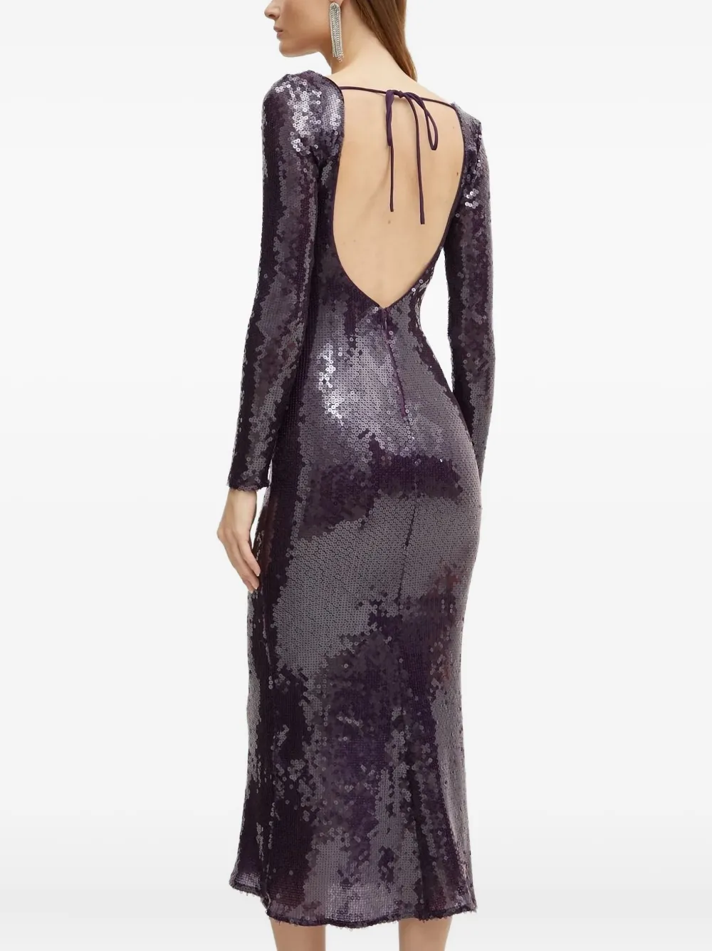 Bardot sequin-embellished midi dress - Paars