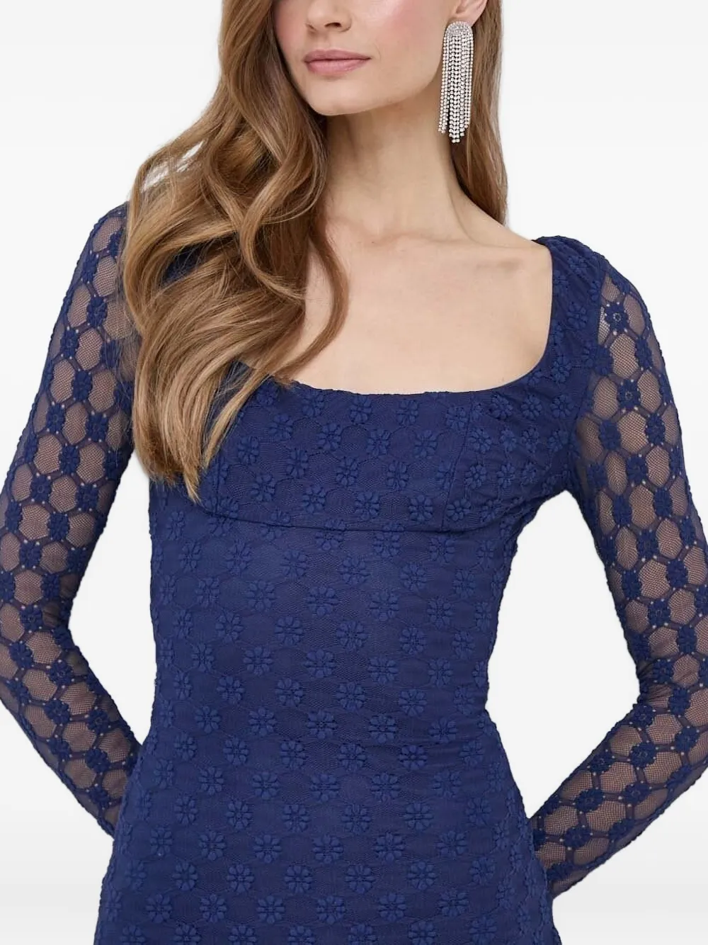 Bardot Jurk met lange mouwen Blauw