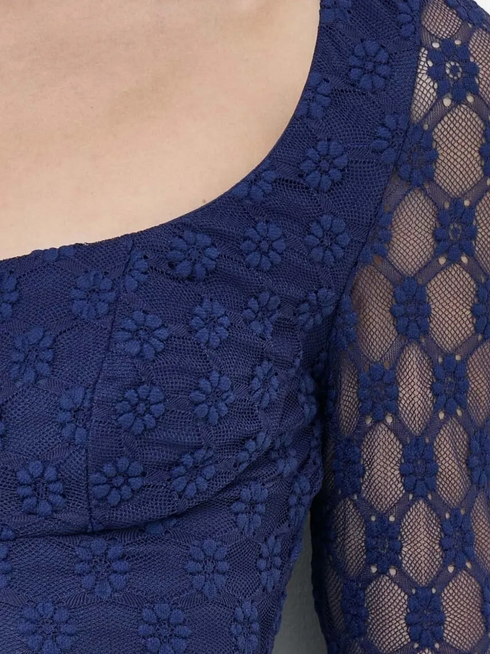 Bardot Jurk met lange mouwen Blauw