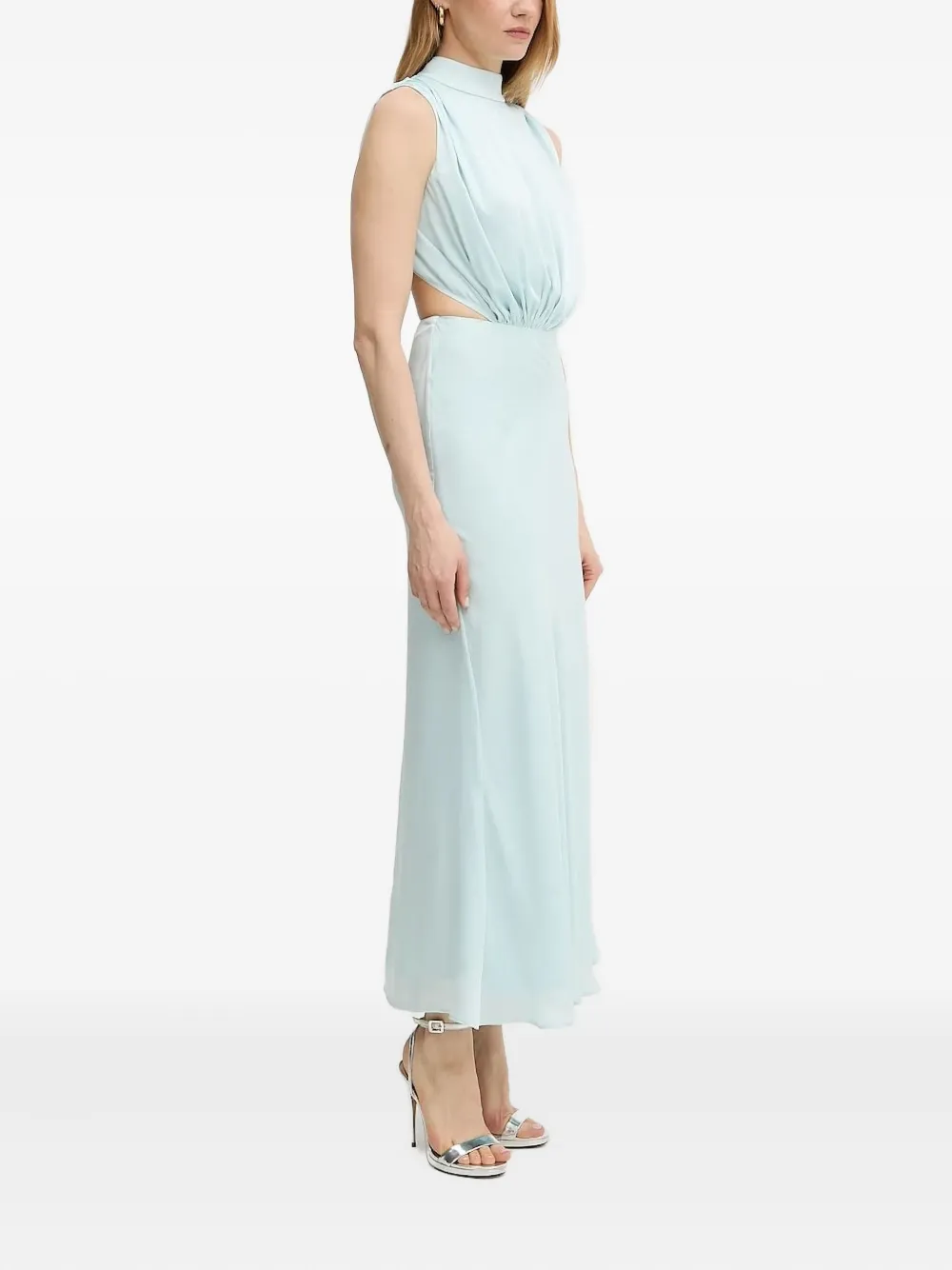 Bardot Delphine high-neck cut-out dress Blauw
