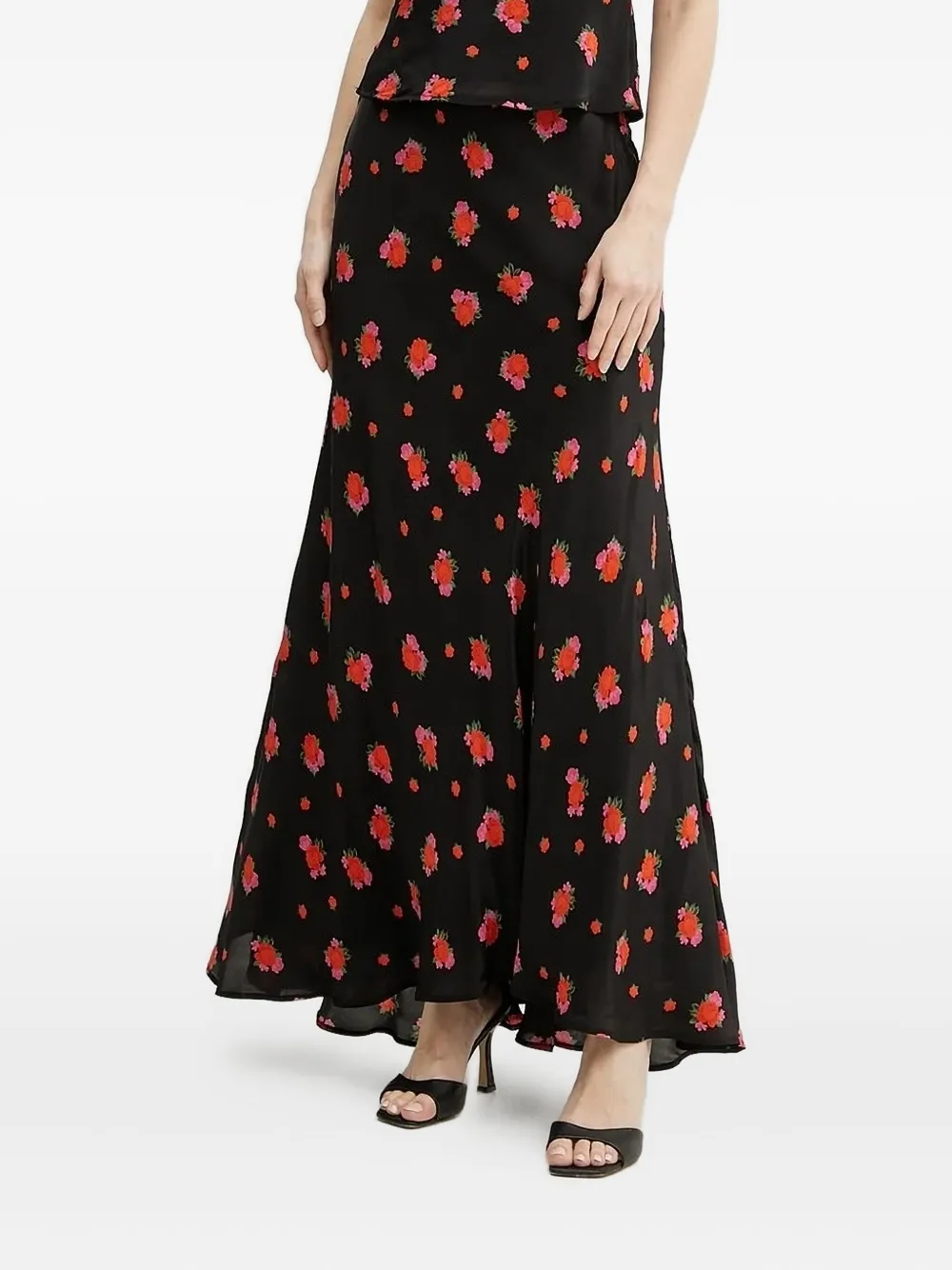 Bardot Flared rok met bloemenprint Zwart