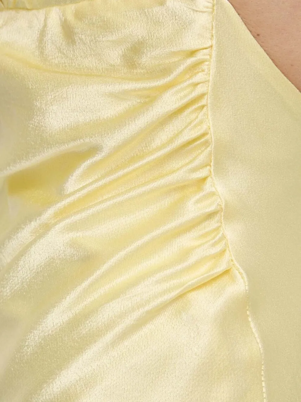 Bardot Satijnen jurk met open rug Geel