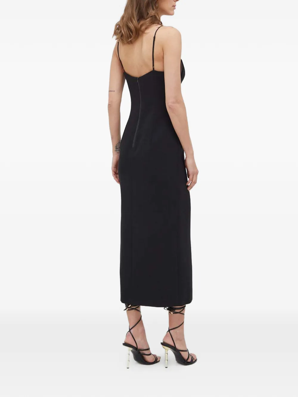 Bardot Rune V-neck midi dress - Zwart