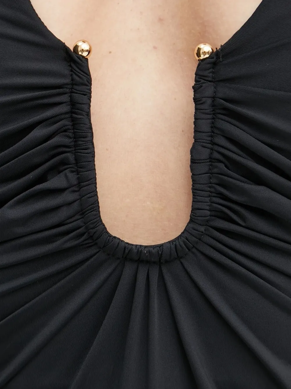 Bardot Maxi-jurk met keyhole hals Zwart