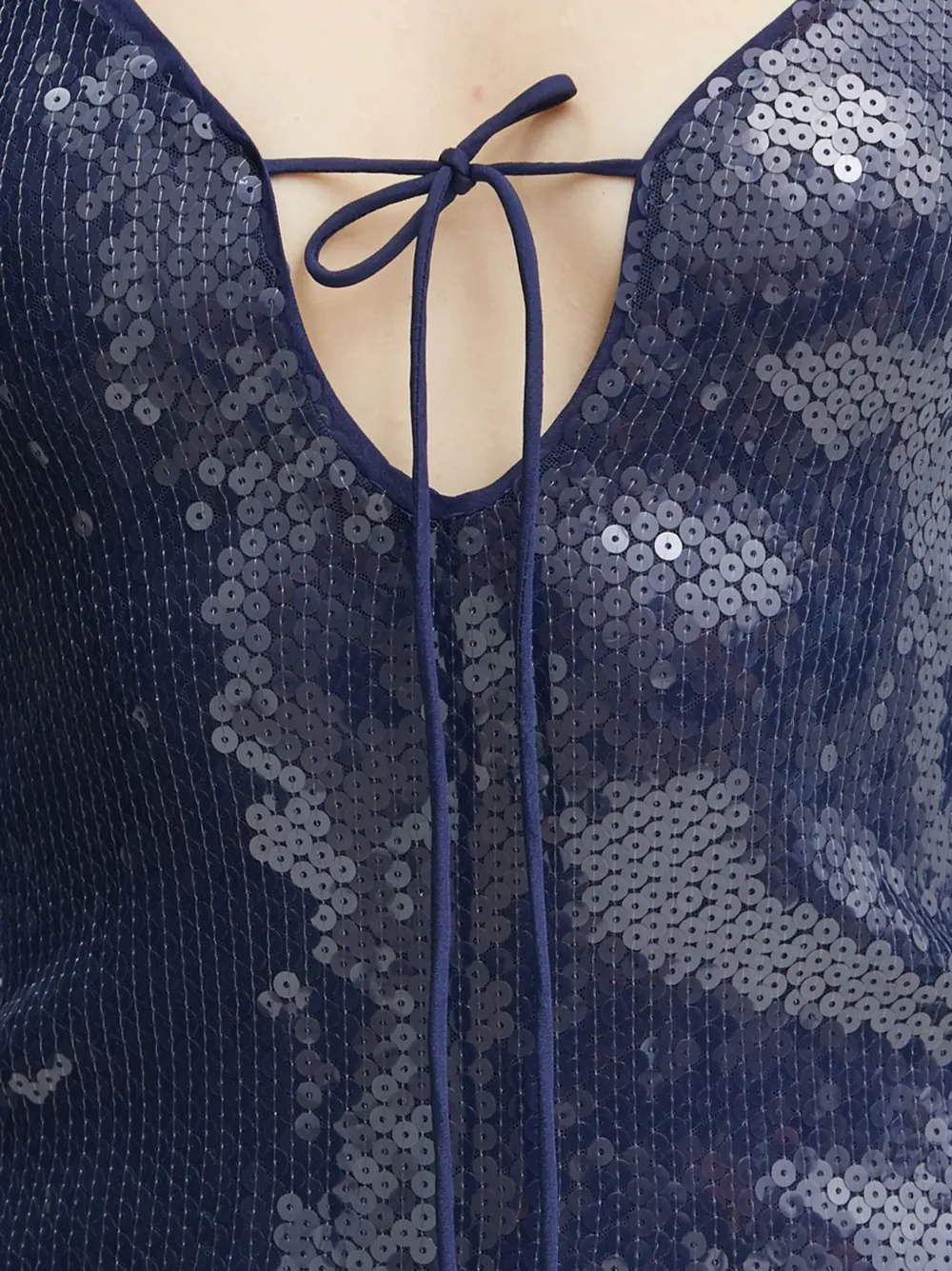 Bardot Verona midi-jurk met pailletten en lange mouwen Blauw