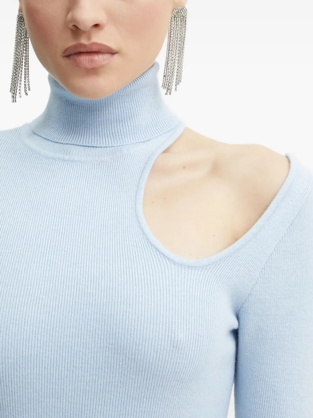 Bardot Olesa Cut-out Turtleneck Midi Dress In Blue