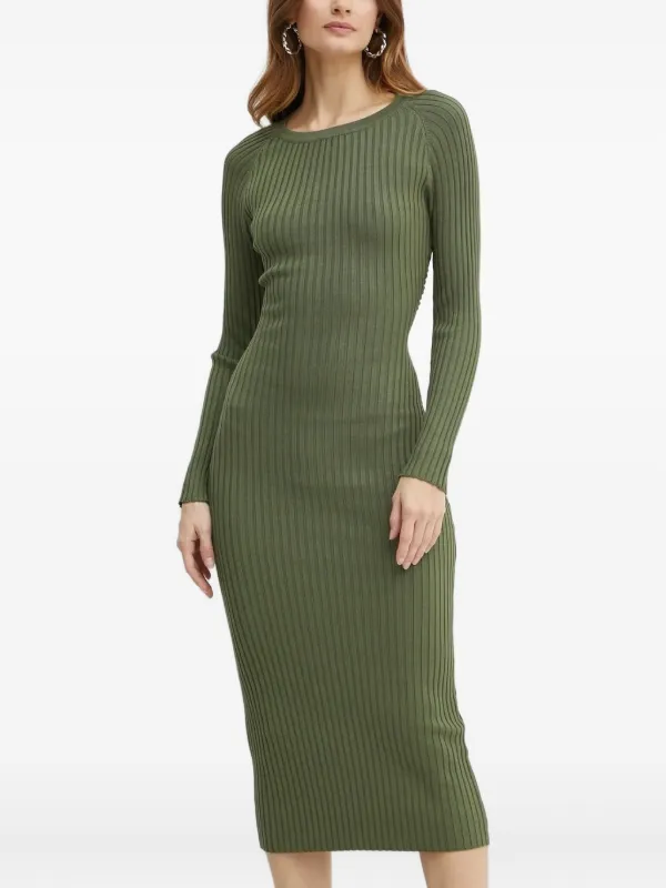 green bardot midi dress Nookie Zen Long Sleeve Midi Dress - Green main image 0