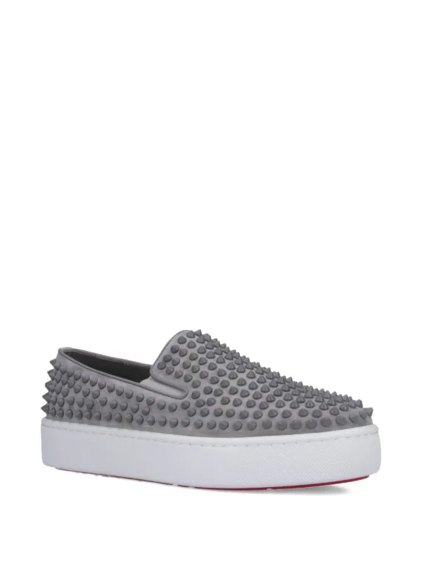 Christian Louboutin Spikeboat Sneakers | Grey | FARFETCH