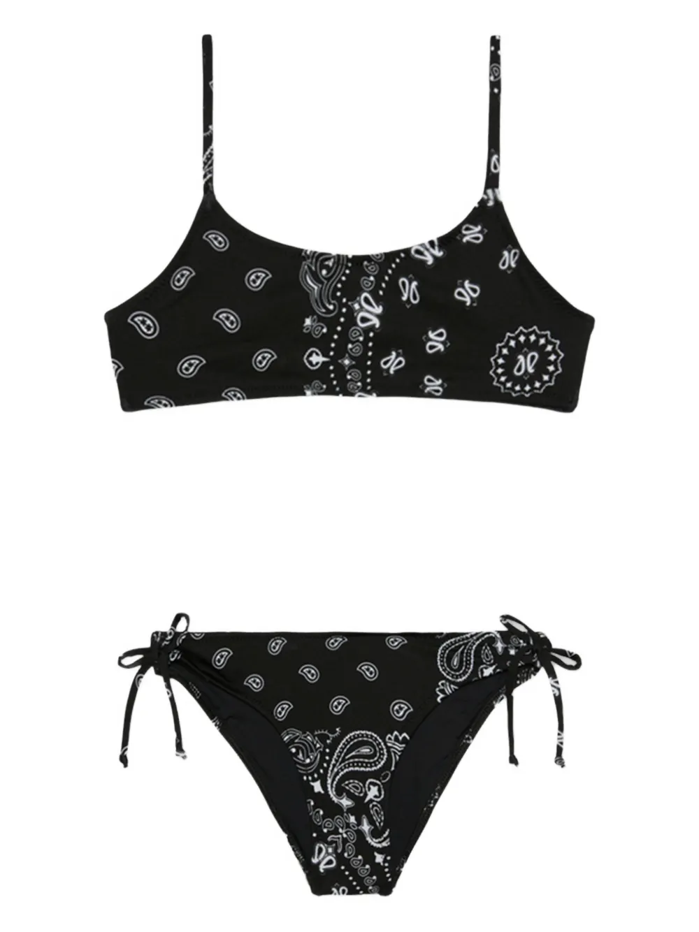 MC2 Saint Barth Kids Bikini met paisley-print Zwart