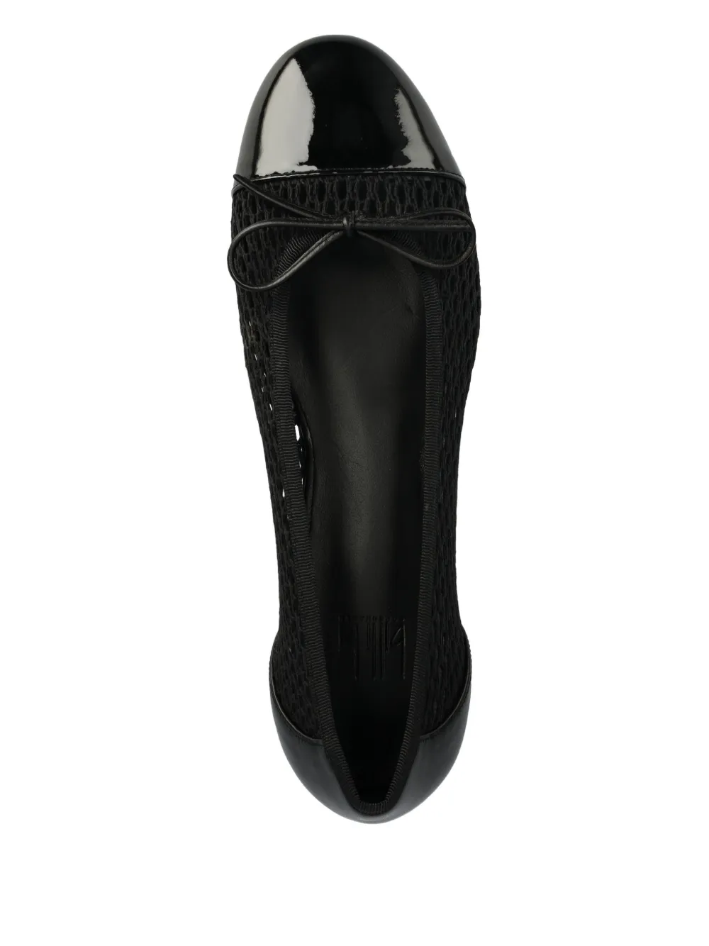 Billi Bi Mesh-panels Cap-toe Ballet Flats In Black