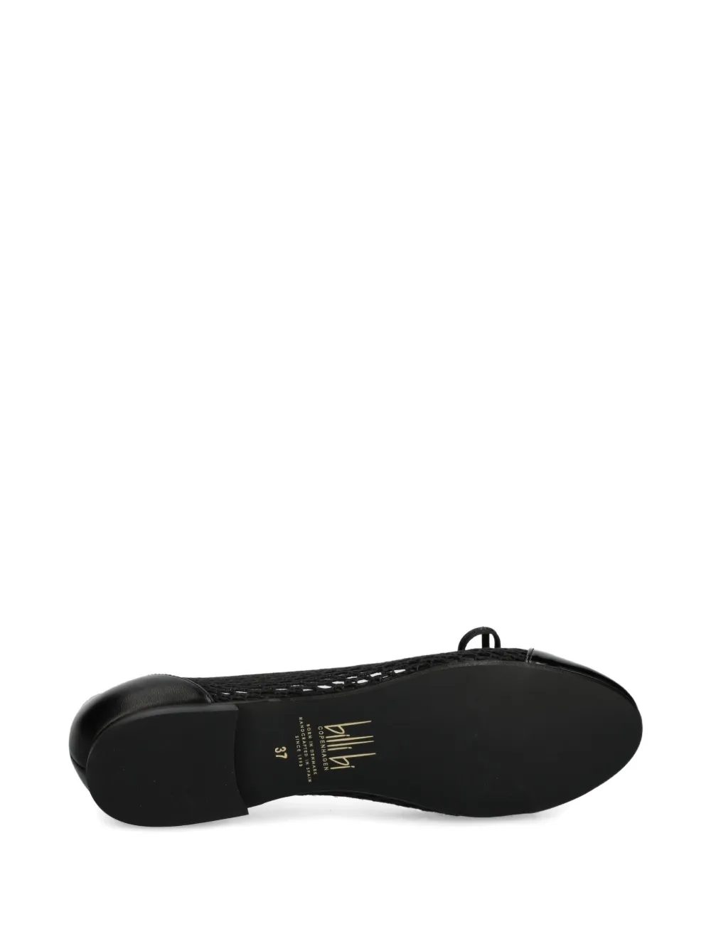 Billi Bi Mesh-panels Cap-toe Ballet Flats In Black