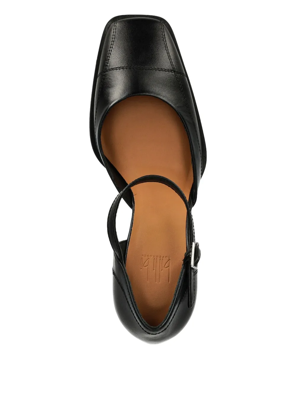 BILLI BI 70 mm pumps met vierkante neus en enkelbandje Zwart