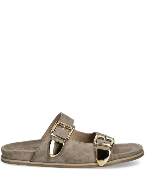 BILLI BI double-buckle suede sandals