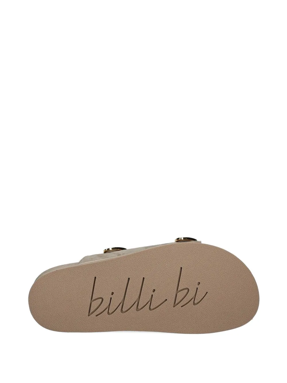Billi Bi Double-buckle Suede Sandals In Gray