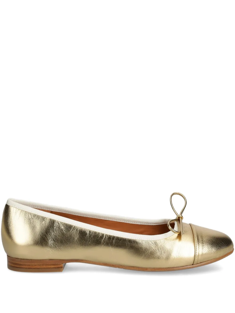 BILLI BI Leren ballerina's met strikdetail Geel