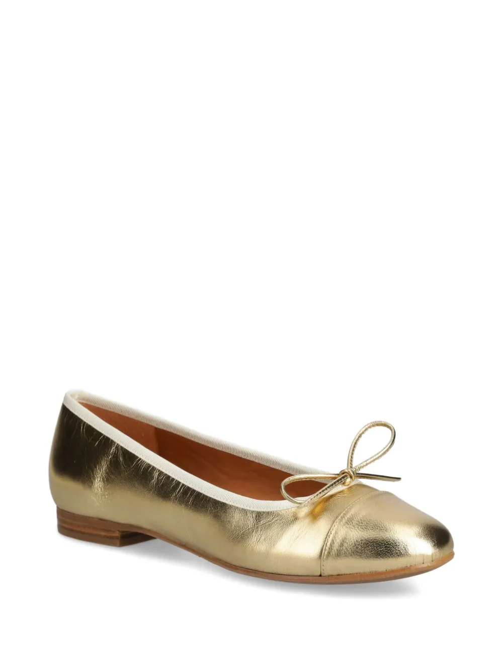 BILLI BI Leren ballerina's met strikdetail - Geel