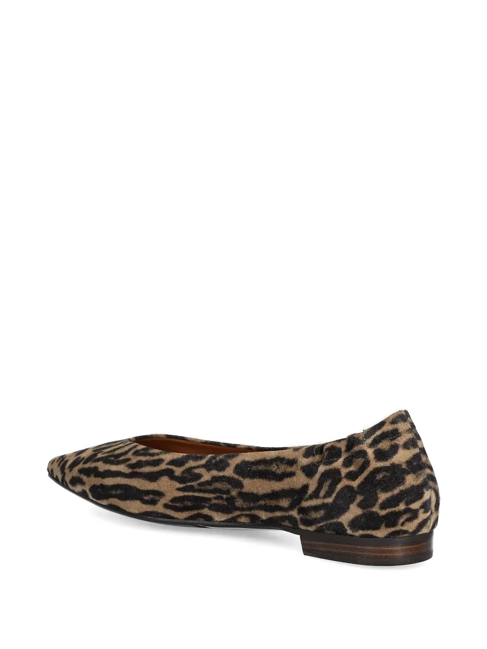 Billi Bi Pointed-toe Leopard-print Ballet Flats In Brown
